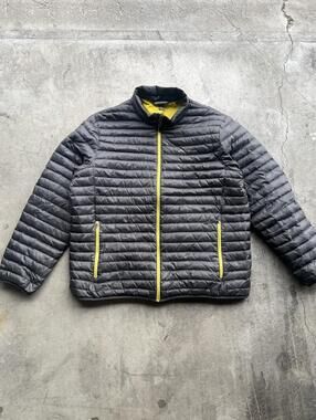 Eddie Bauer Men’s Down Jacket XL EB700 Packable Puffer Hiking Full Zip Grey